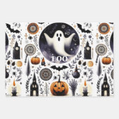 Friendly Ghost Halloween Boo Decoupage Shabby Chic ラッピングペーパーシート (正面3)