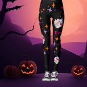 Friendly Ghosts Colorful Halloween Leggings レギンス
