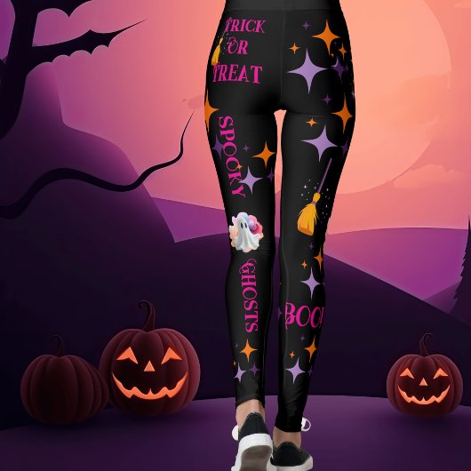 Friendly Ghosts Colorful Halloween Leggings レギンス