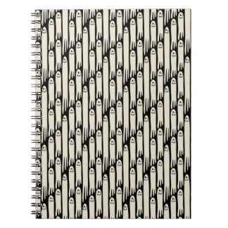 Friendly Ghosts on Cream and Pink – Halloween Patt ノートブック