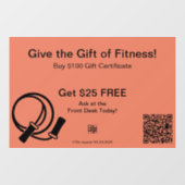 Friendly Gym All-Occasion Gift Certificate Promo ウィンドウサイン (シート)