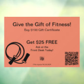 Friendly Gym All-Occasion Gift Certificate Promo ウィンドウサイン (シート3)