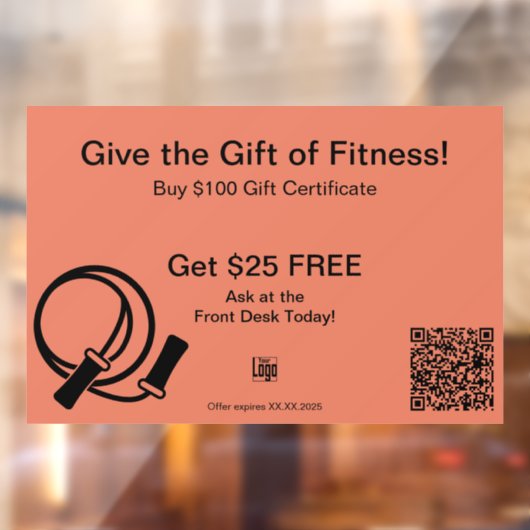 Friendly Gym All-Occasion Gift Certificate Promo ウィンドウサイン (シート2)