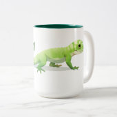 Friendly Lizard With Your Name ツートーンマグカップ (正面右)