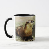 Friendly Otter and Funny Message personalize マグカップ (左)