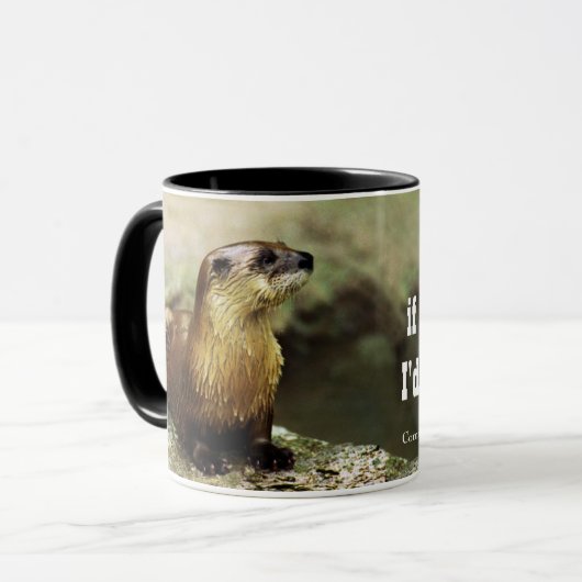 Friendly Otter and Funny Message personalize マグカップ (正面左)