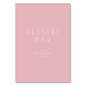 Friendly Pink Minimalist Dessert Bar Sign テーブルナンバー (裏面)