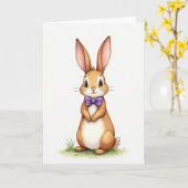 Friendly Rabbit Greeting Card カード (黄色い花)