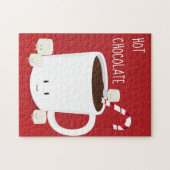 Friendly Red White Hot Chocolate Marshmallows ジグソーパズル (横)