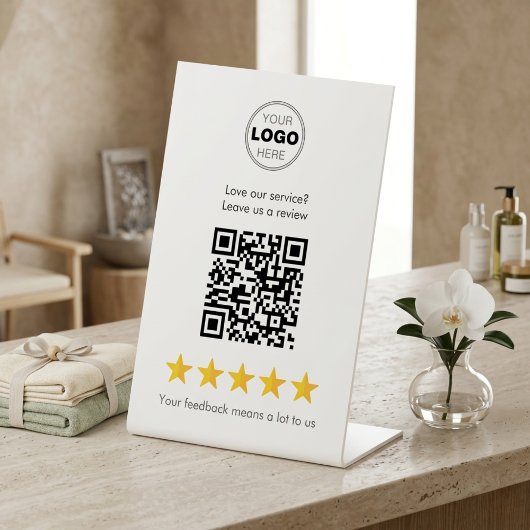 Friendly Small Business Review QR Code 台座サイン