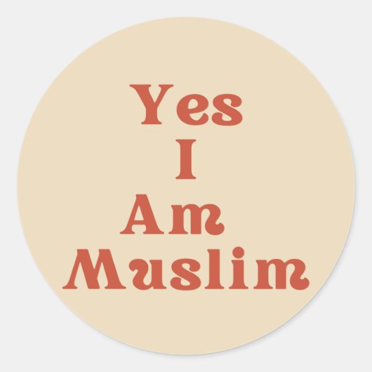 Friendly "Yes I AM Muslim" Identity Sticker ラウンドシール (正面)