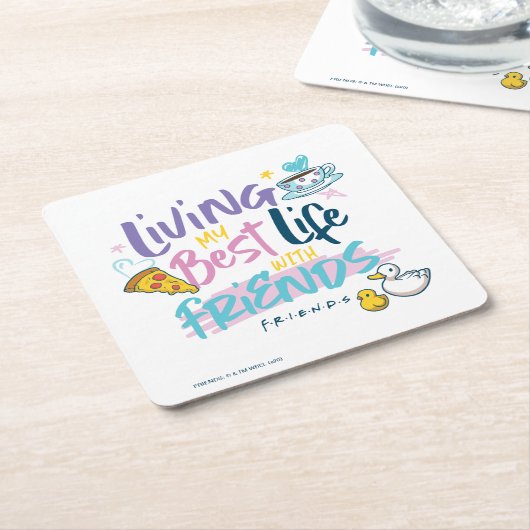 FRIENDSと最高のの生活™ スクエアペーパーコースター (アングル)