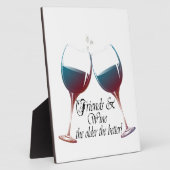 FriendsとWineより古い方がより良いWineアート フォトプラーク (側面)