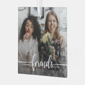 Friendsスクリプトのモダン写真 ガラスオーナメント (正面左)