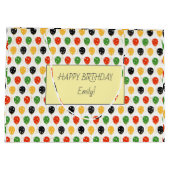 FRIENDSテレビ番組の誕生日ストライプガーリーエレガント ラージペーパーバッグ (裏面)