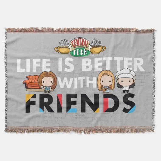 FRIENDS™ ちびキャラアート スローブランケット (正面)