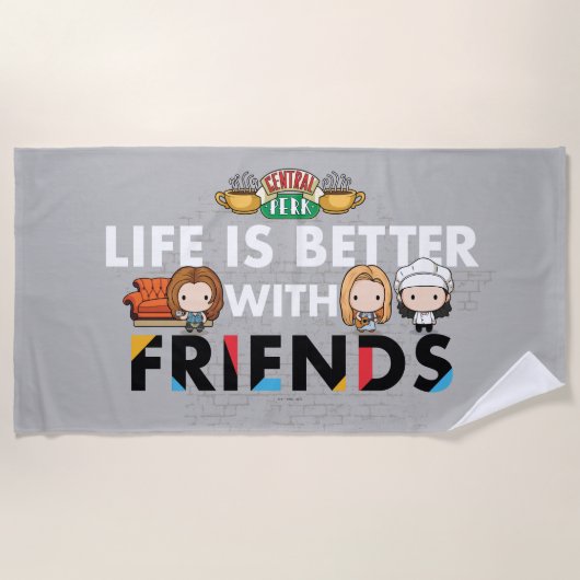 FRIENDS™ ちびキャラアート ビーチタオル (正面)