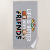 FRIENDS™ ちびキャラアート ビーチタオル (正面)