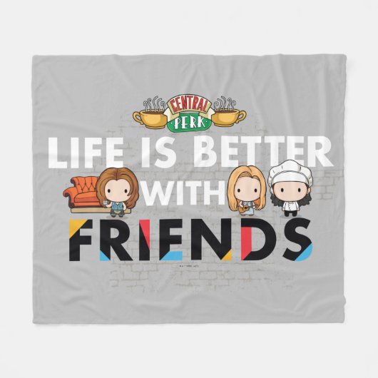 FRIENDS™ ちびキャラアート フリースブランケット (正面(横))