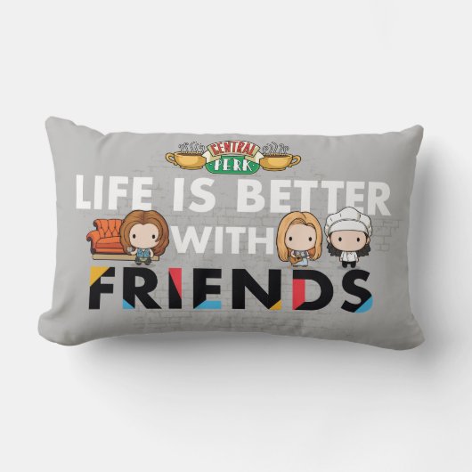 FRIENDS™ ちびキャラアート ランバークッション (正面)