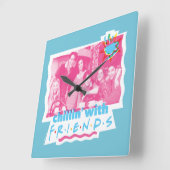 FRIENDS™とのチリン スクエア壁時計 (傾斜)