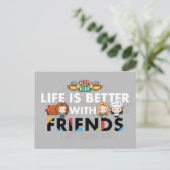FRIENDS™のチビ（小さくかわいく書いた感じ）アート インビテーションポストカード (スタンド正面)