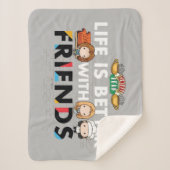 FRIENDS™のチビ（小さくかわいく書いた感じ）アート シェルパブランケット (正面)