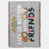 FRIENDS™のチビ（小さくかわいく書いた感じ）アート スローブランケット (正面縦)
