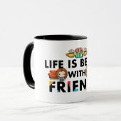 FRIENDS™のチビ(小さくかわいく書いた感じ)アート マグカップ (正面左)