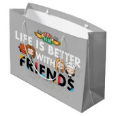 FRIENDS™のチビ（小さくかわいく書いた感じ）アート ラージペーパーバッグ (裏面アングル)