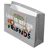 FRIENDS™のチビ（小さくかわいく書いた感じ）アート ラージペーパーバッグ (正面アングル)