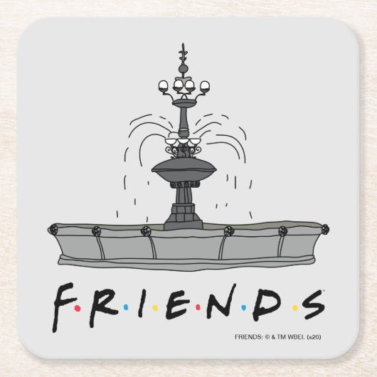 FRIENDS™の噴水 スクエアペーパーコースター (正面)