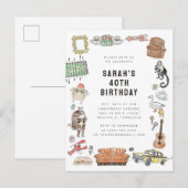 FRIENDS™ の水彩アイコン誕生日カード ポストカード (正面/裏面)