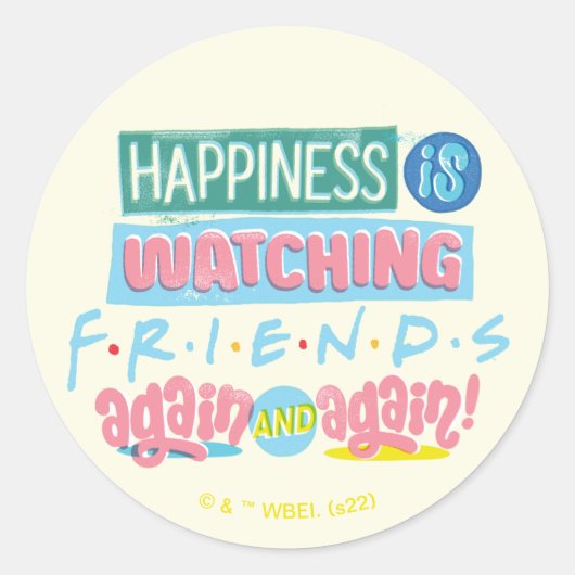 FRIENDS™を何度も観る幸せ ラウンドシール (正面)