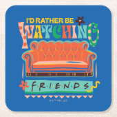 FRIENDS™を見るのが一番！ビブラントグラフィック スクエアペーパーコースター (正面)