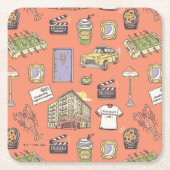 FRIENDS™アイコンカラフルパターン スクエアペーパーコースター (正面)