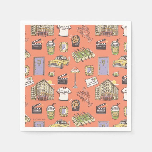 FRIENDS™アイコンカラフルパターン スタンダードカクテルナプキン (正面)