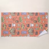 FRIENDS™アイコンカラフルパターン ビーチタオル (正面)