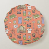 FRIENDS™アイコンカラフルパターン ラウンドクッション (裏面)