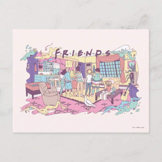 FRIENDS™ | アパートのキャラクターイラスト ポストカード (正面)