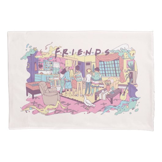 FRIENDS™ | アパートのキャラクターイラスト 枕カバー (正面)