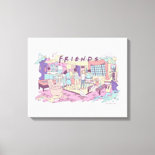 FRIENDS™ | アパートのキャラクター漫画 キャンバスプリント (正面)
