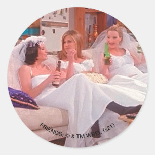 FRIENDS™ ウェディングドレスの女の子たち ラウンドシール