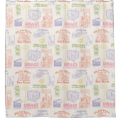 FRIENDS™カラフル引用文パターン シャワーカーテン (正面)