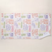 FRIENDS™カラフル引用文パターン ビーチタオル (正面)