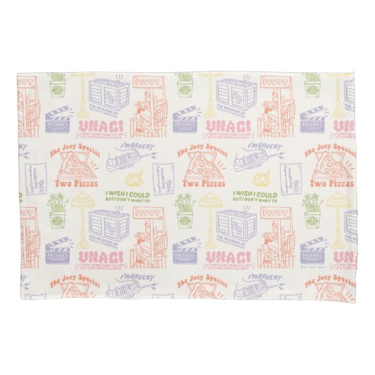 FRIENDS™カラフル引用文パターン 枕カバー (正面)