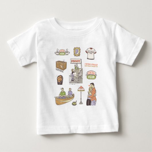 FRIENDS™ | カートゥーンアイコン ベビーTシャツ (正面)