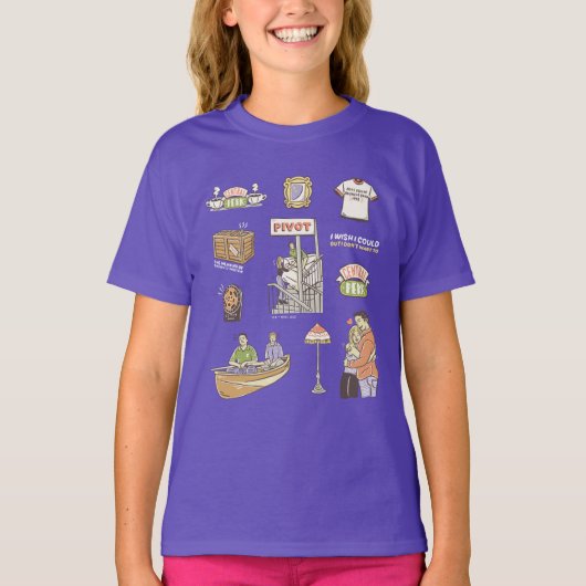 FRIENDS™ | カートゥーンアイコン 2 Tシャツ (正面)