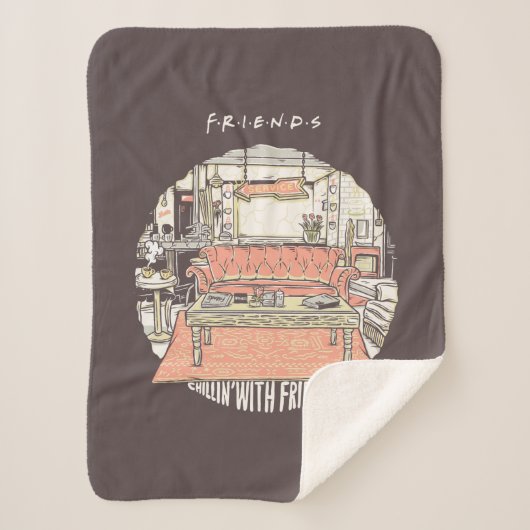 FRIENDS™ カートゥーンTシャツ シェルパブランケット (正面)