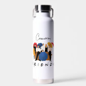 FRIENDS™キャラクターのシルエット｜あなたの名前を追加 ウォーターボトル (正面)
